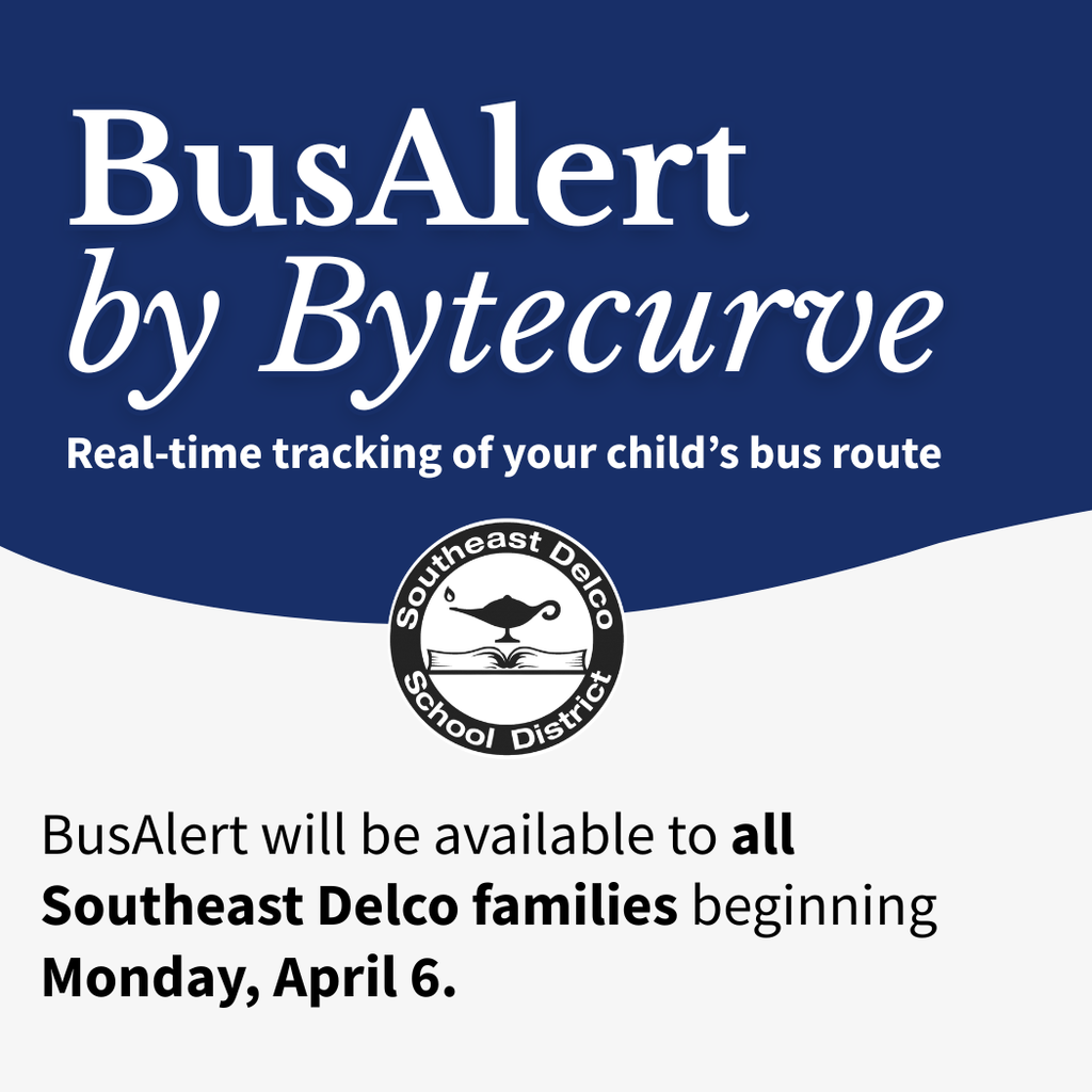 Smartphone screen showing BusAlert app interface for setting bus pick-up and drop-off zones with a map and search bar.