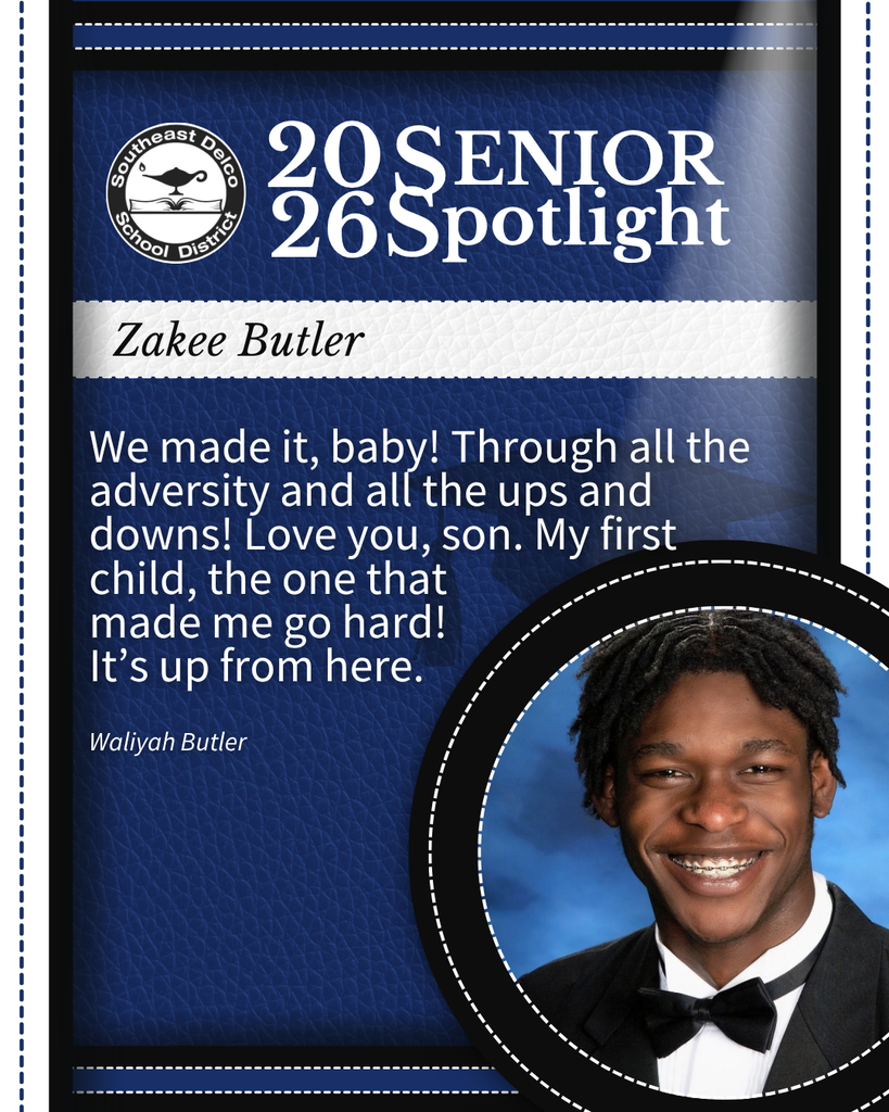Senior spotlight for Zakee Butler with a heartfelt message from Waliyah Butler celebrating his achievements and resilience.