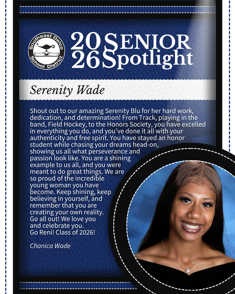 Senior spotlight on Serenity Wade highlighting her achievements in sports, Honors Society, and perseverance as a 2026 graduate.