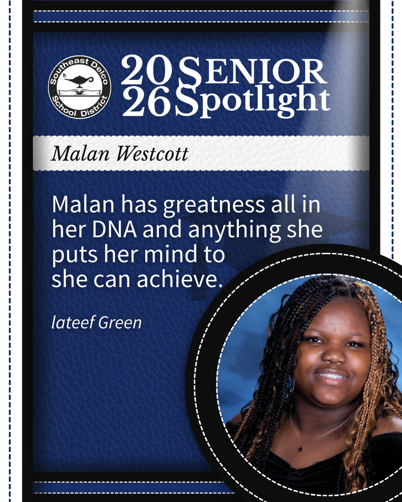 Senior Spotlight 2026 features Malan Westcott with a quote praising her determination and potential for achievement.