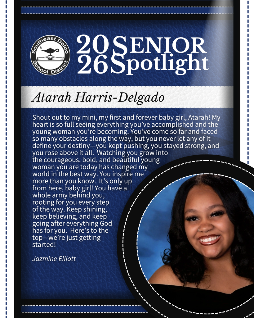 Senior spotlight on Atarah Harris-Delgado with a heartfelt tribute praising her strength and growth from Jazmine Elliott.