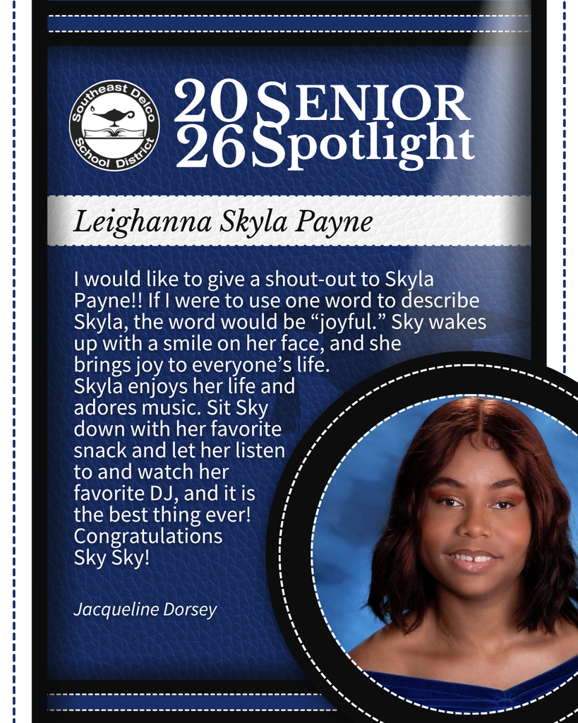Leighanna Skyla Payne's senior spotlight photo with a warm smile, accompanied by a heartfelt tribute highlighting her joyful personality.