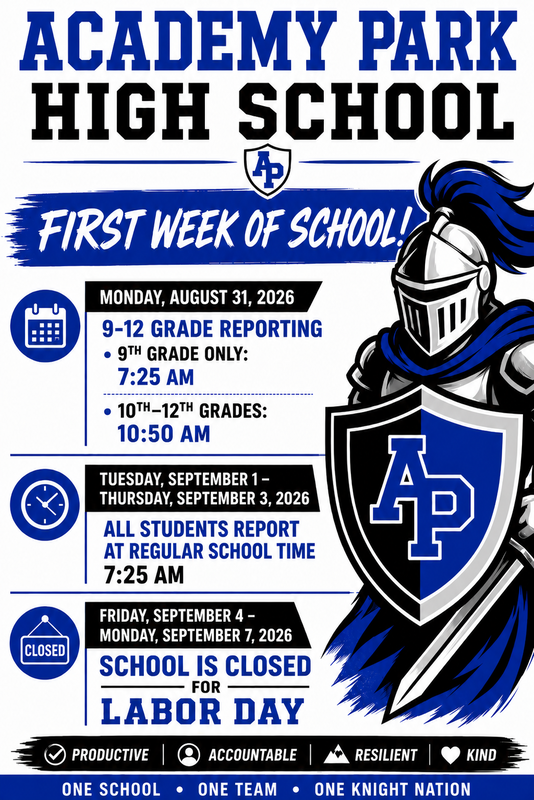 First week back  at Academy Park High School