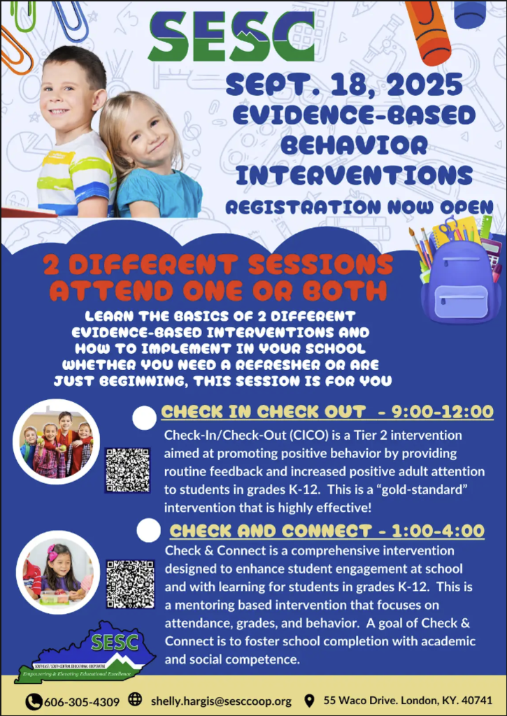 Evidence based behavior interventions