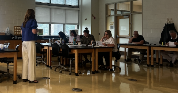 Image of adults receiving instruction on PBIS