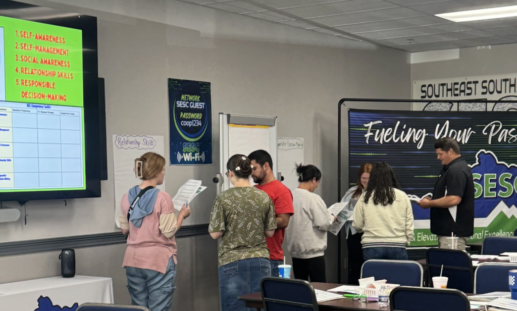 ElevatED teachers participating in a SEL group activity 