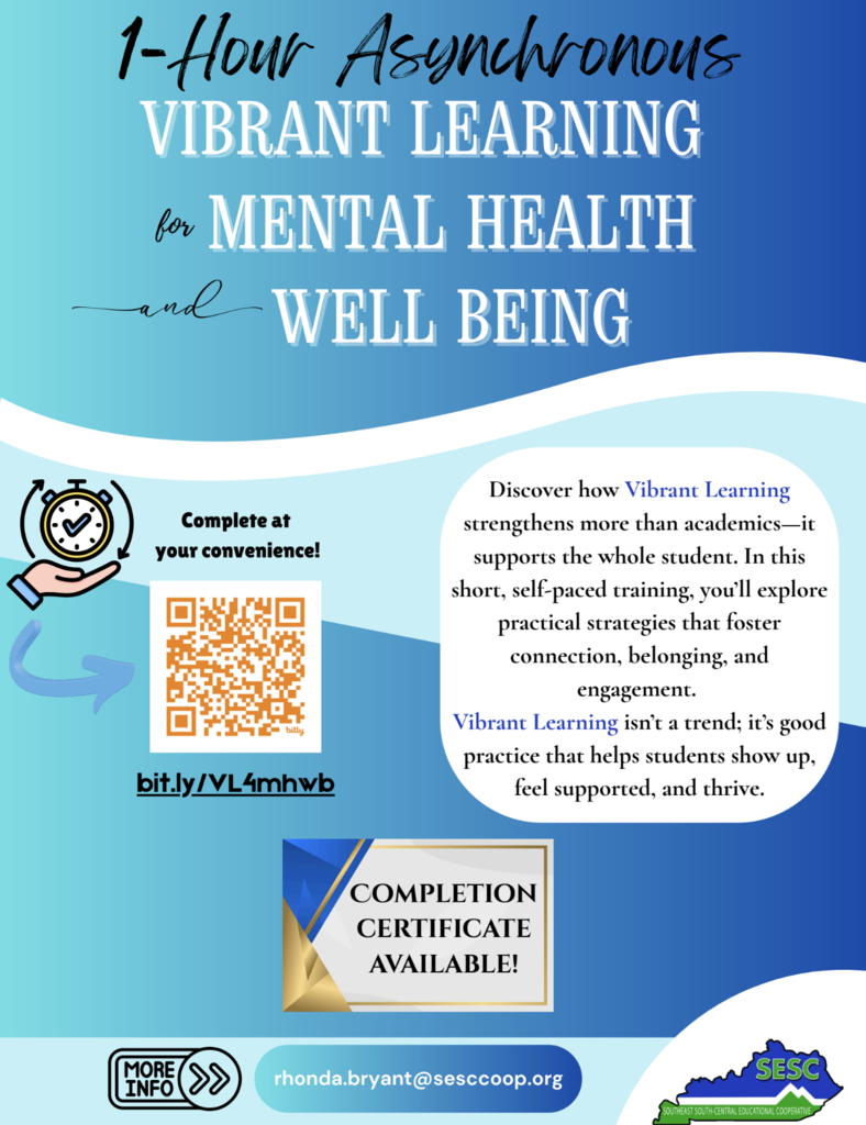 Vibrant Learning for Mental Health and Well Being flyer