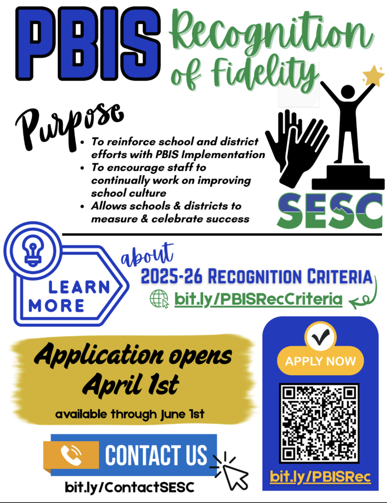 PBIS Recognition of Fidelity Flyer