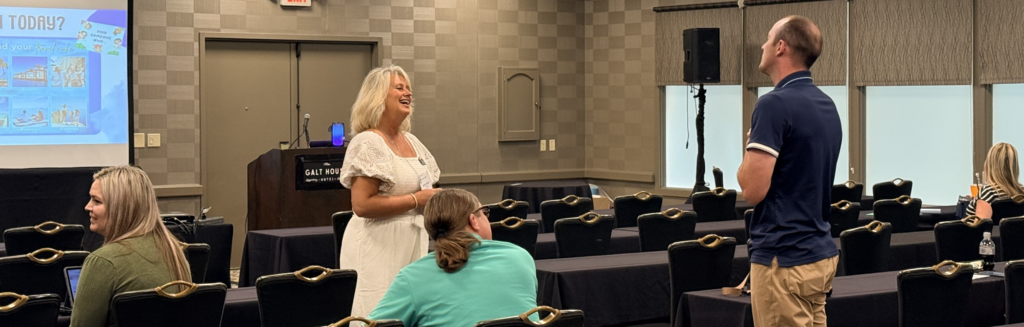 Shelly Hargis speaking with participants
