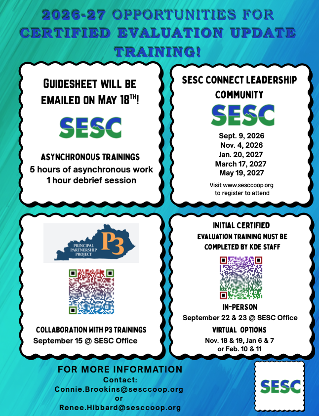 Certified evaluation update training save the dates flyer