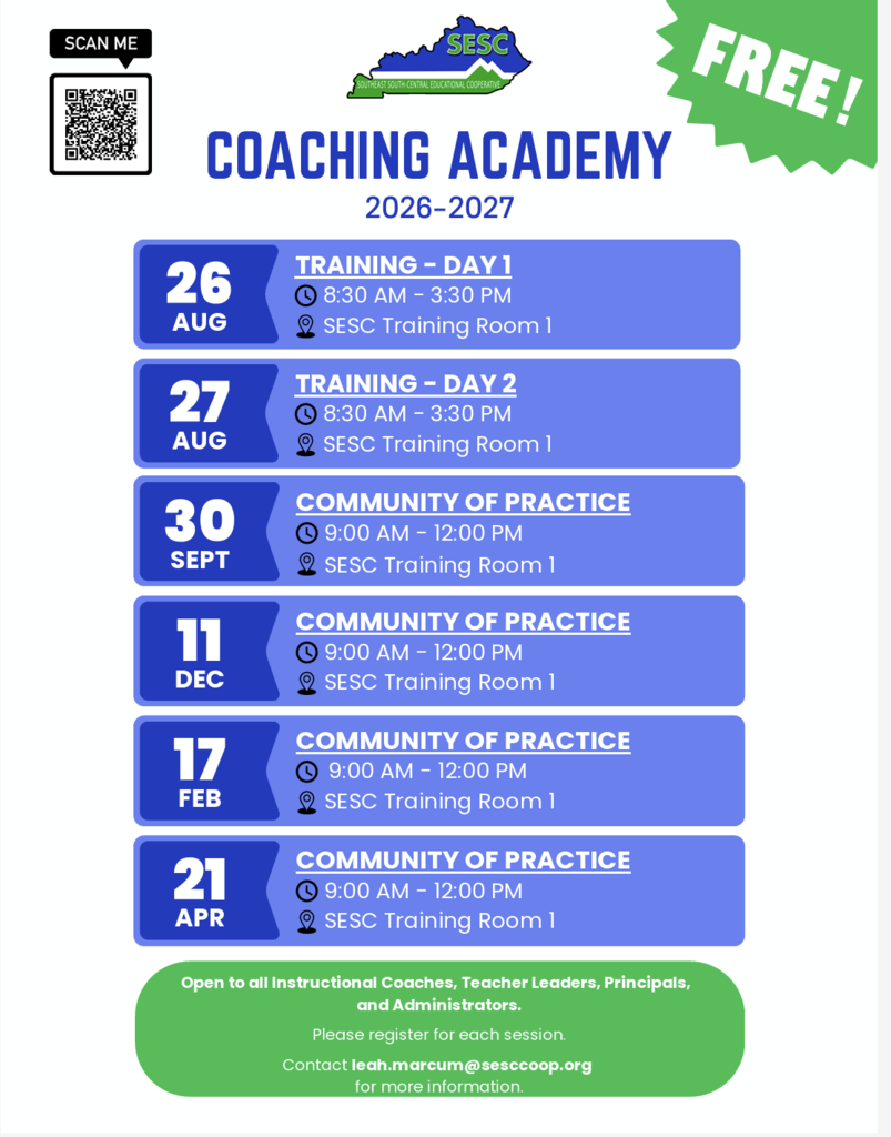 Coaching Academy flyer with dates