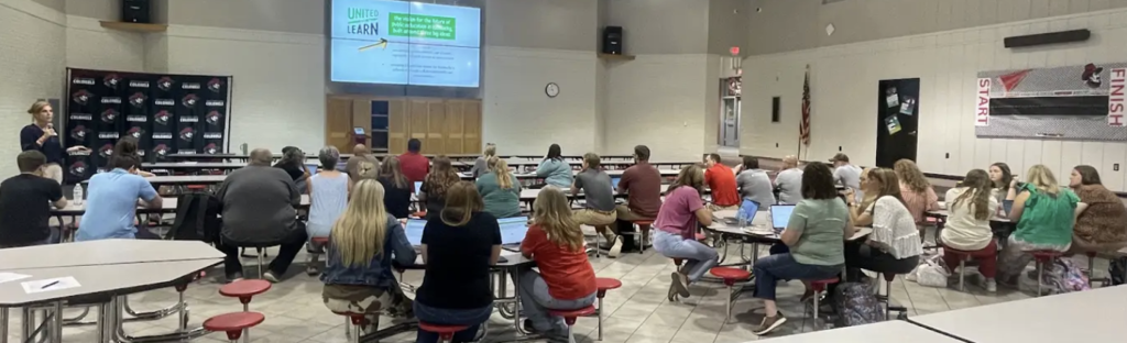 Middle school teachers participating in professional learning