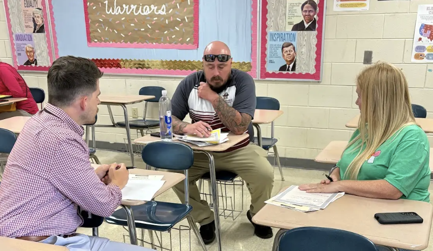 Teachers participating in professional learning