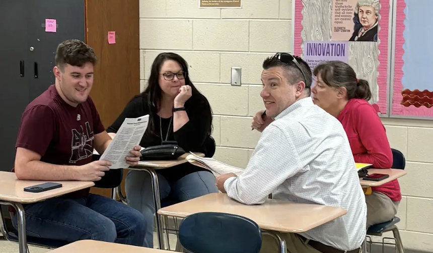 Teachers participating in professional learning