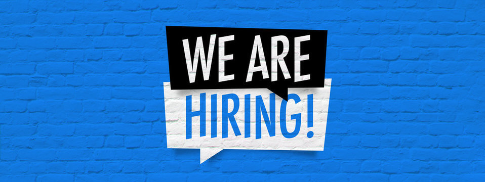 We are Hiring! Blue background