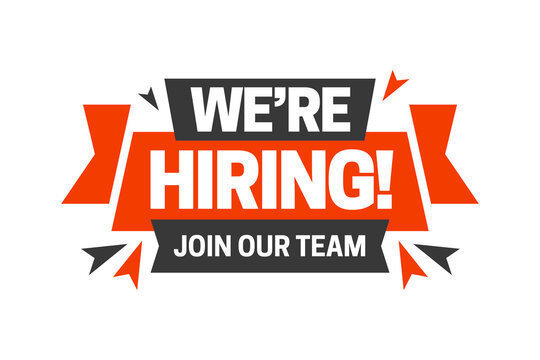 We're Hiring Join Our Team red and black