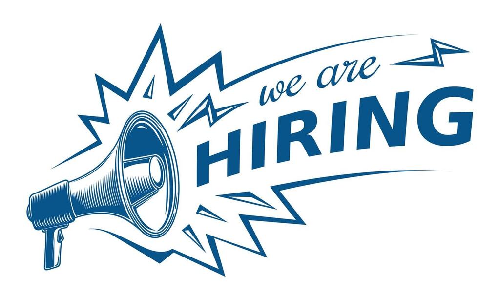 Blue megaphone we are hiring