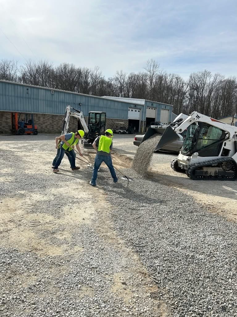 boys working on gravel