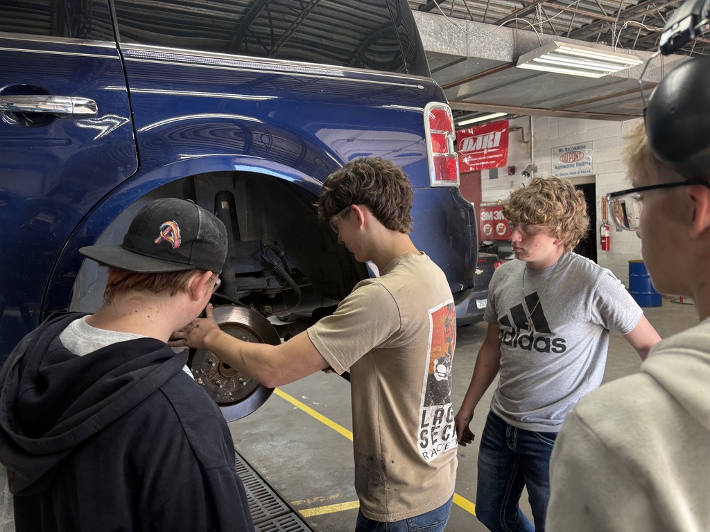 🔧 Auto I students are getting hands-on experience with brake maintenance, removing camshafts and rocker arms, and learning how to remove cylinder heads.