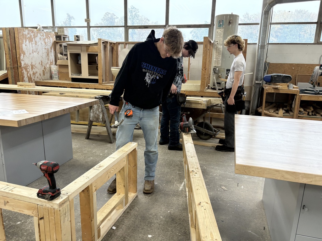 Building Trades I students are putting their skills to work as they continue their framing unit!