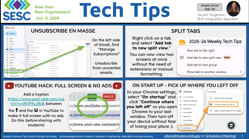 SESC Tech Tips Weekly by JoLynn