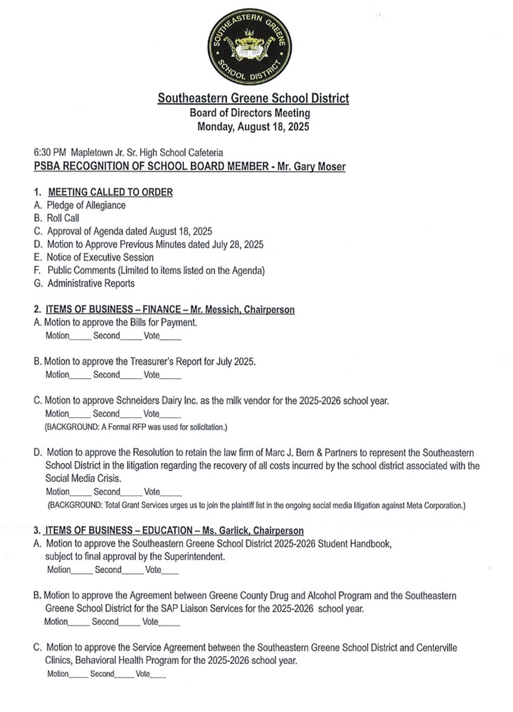 agenda