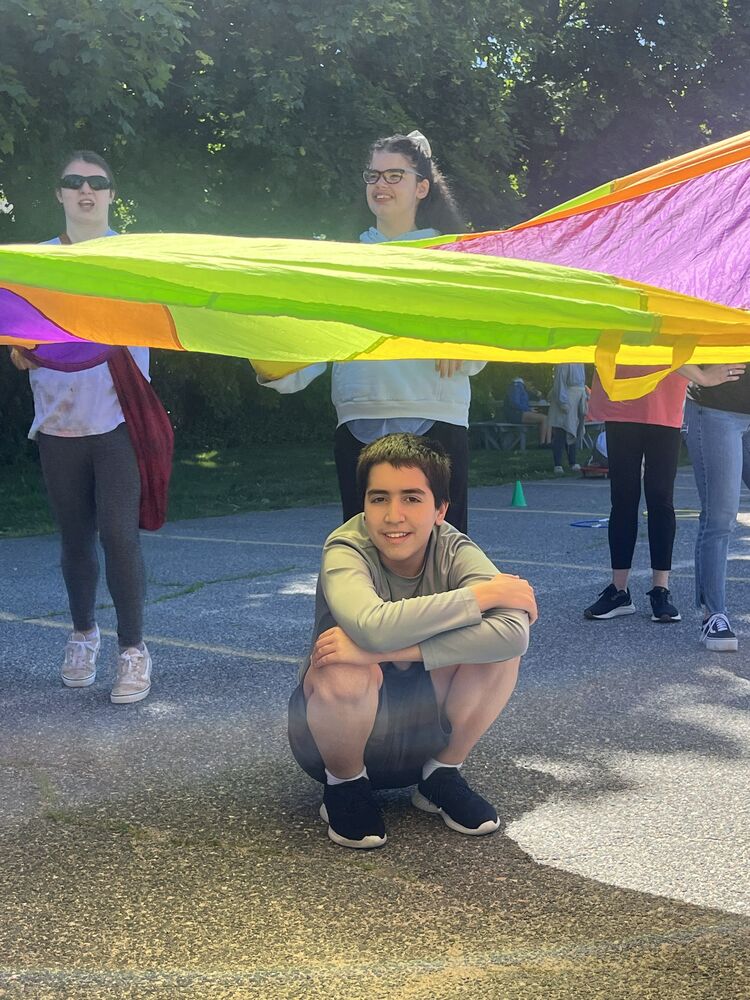 Student under the parachute