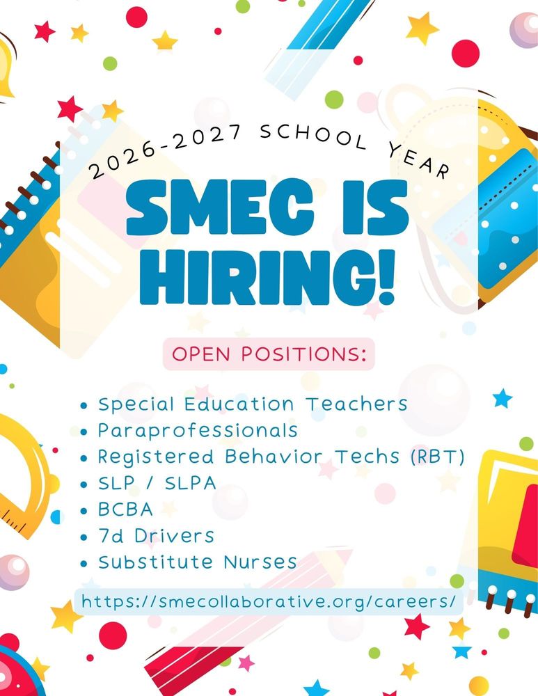 School recruitment flyer promoting open positions for the upcoming school year
