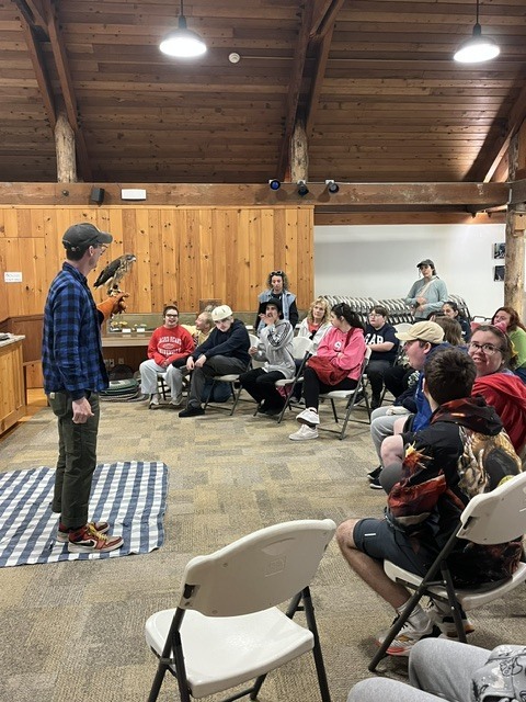 Students listening to the bird presentation