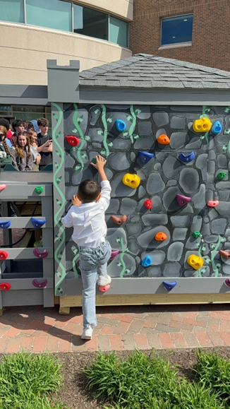 Liam on rock wall