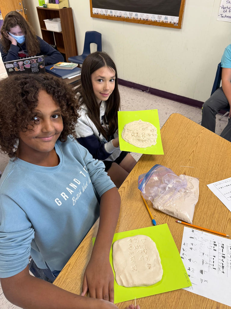 7th graders creating 