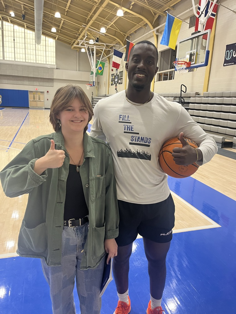 Lily met up with an Upward Bound friend and UMPI basketball player, Doug McCalla