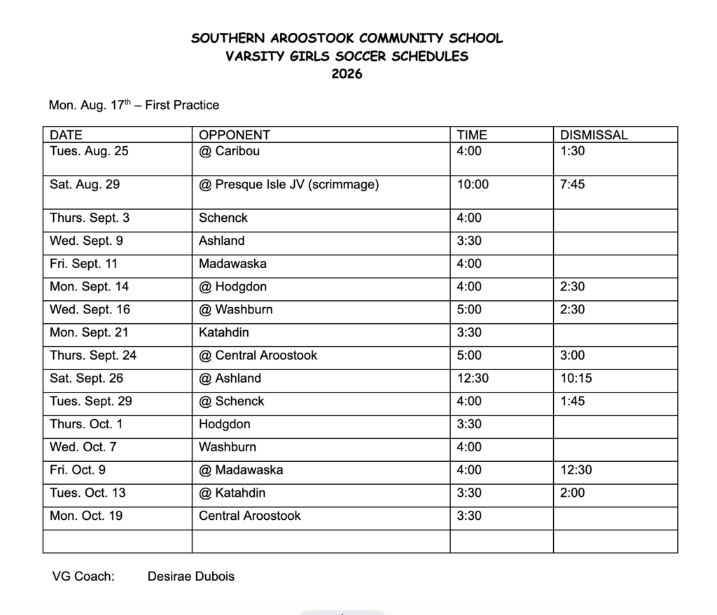 schedule