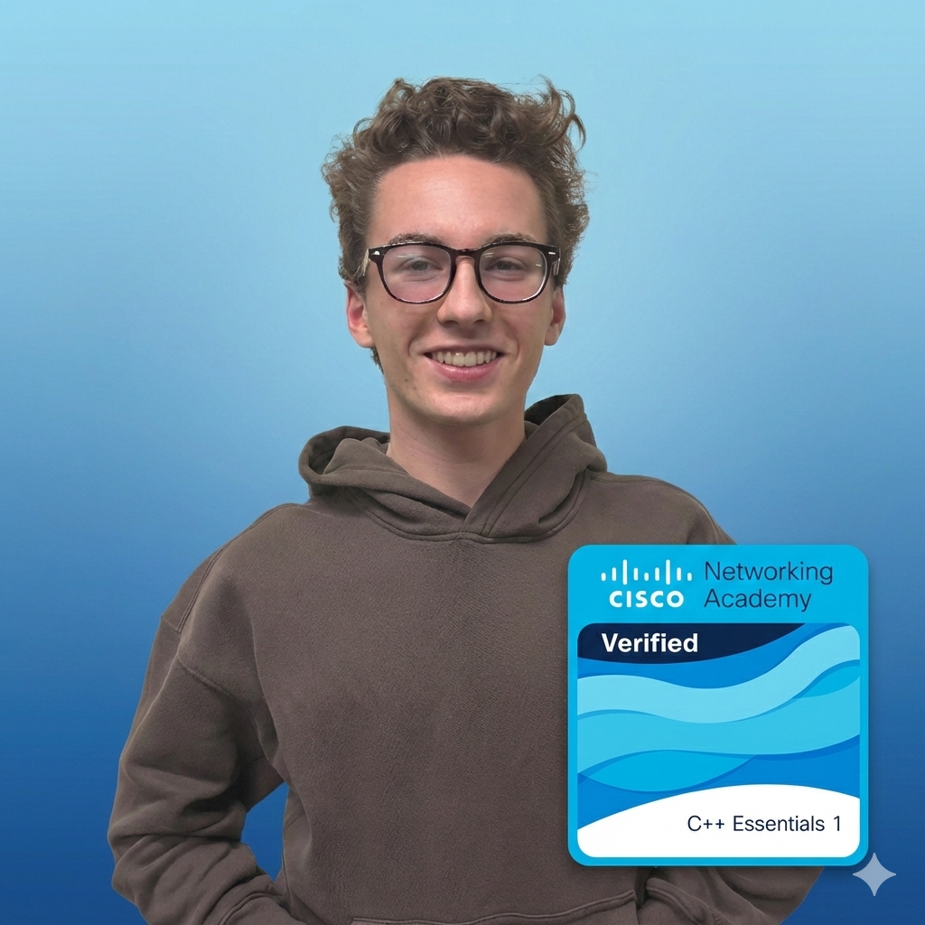 Ben with C isco C++ Logo