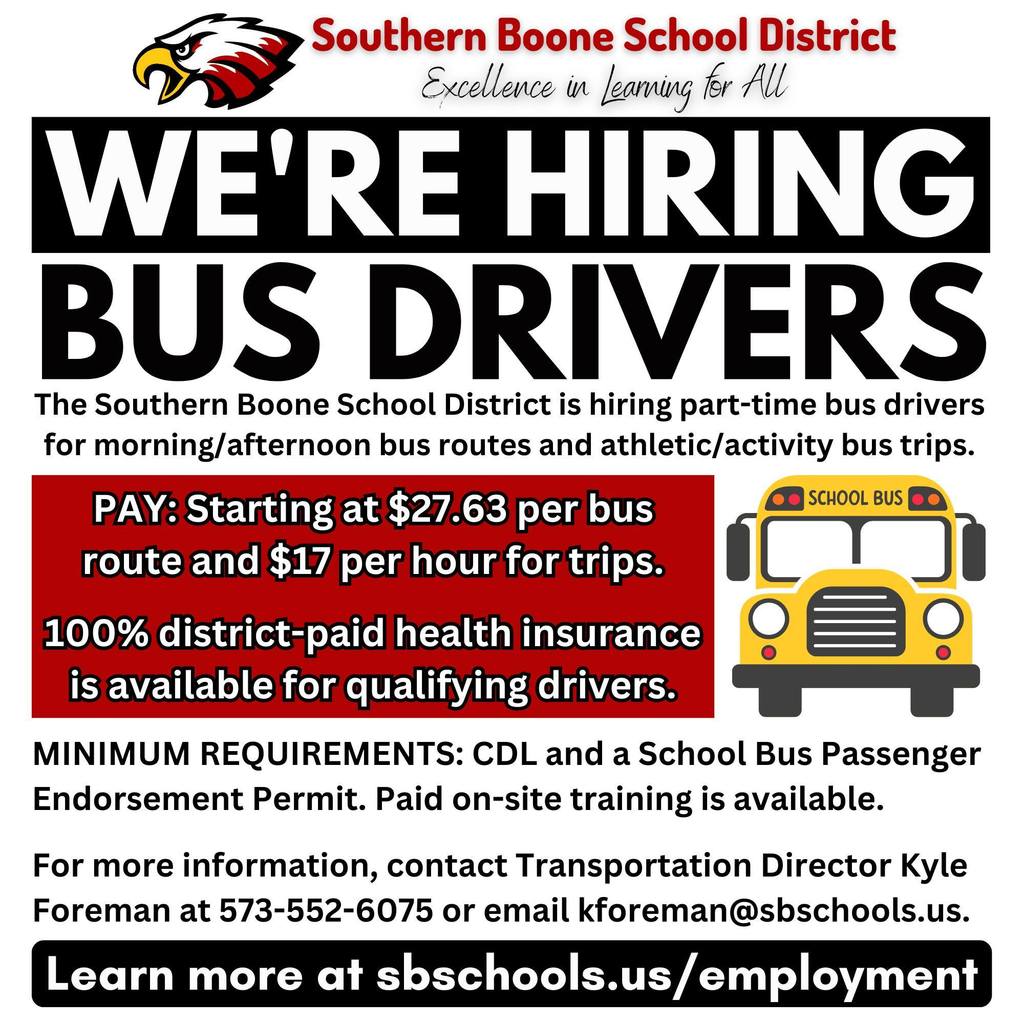 We're Hiring Bus Drivers