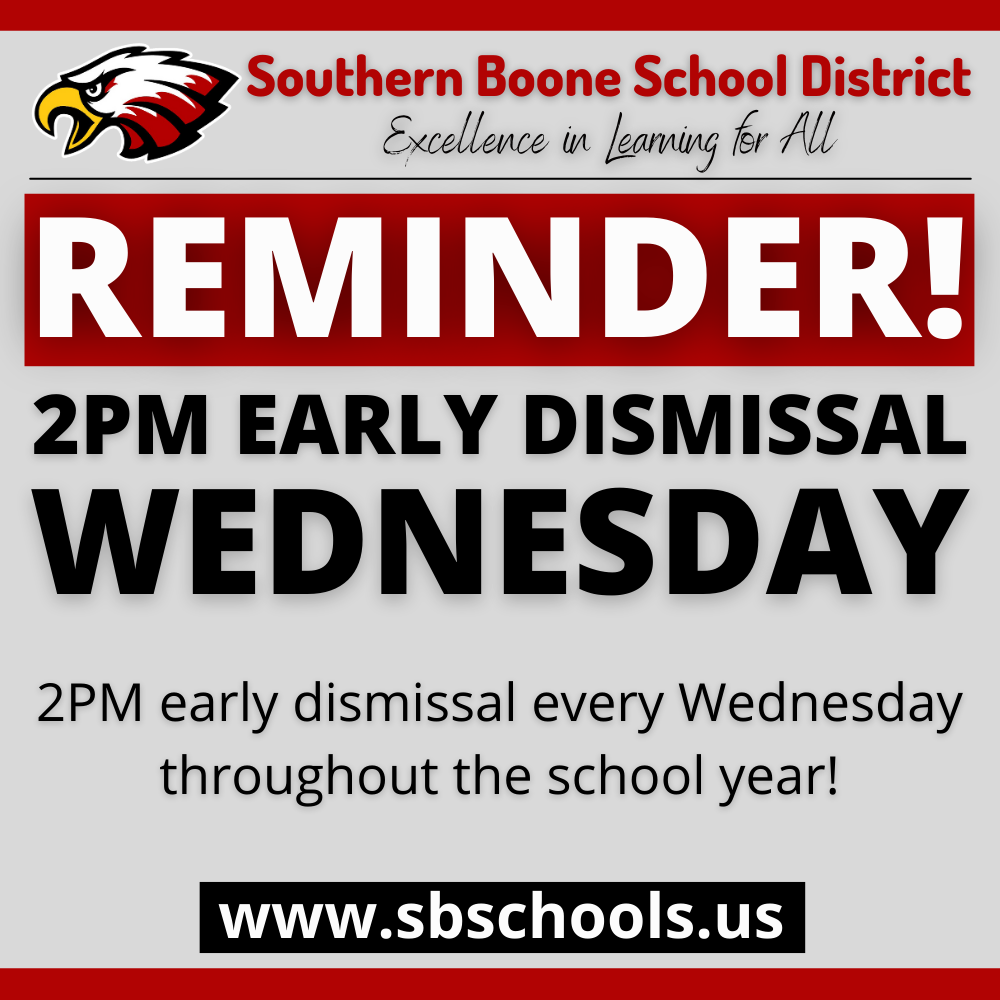 2PM Early Dismissal Wednesday