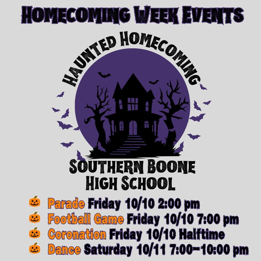 Haunted Homecoming Schedule