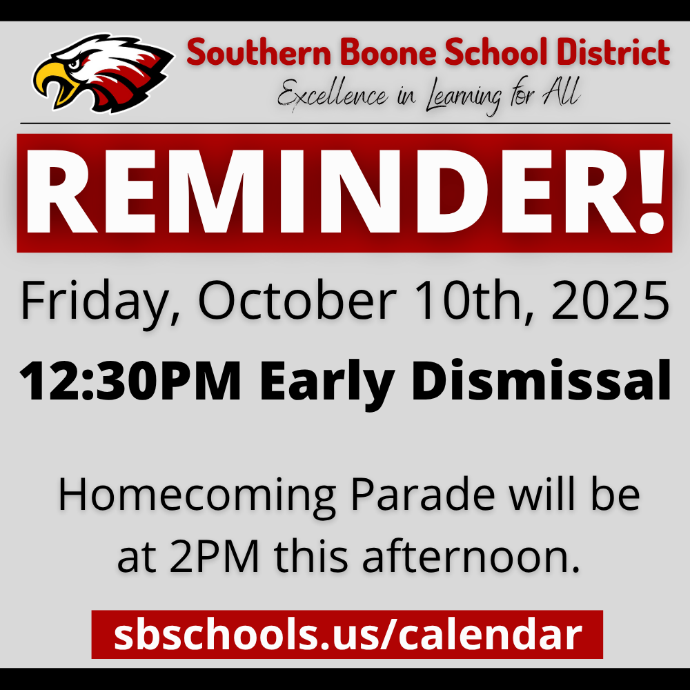 12:30PM Early Dismissal Reminder