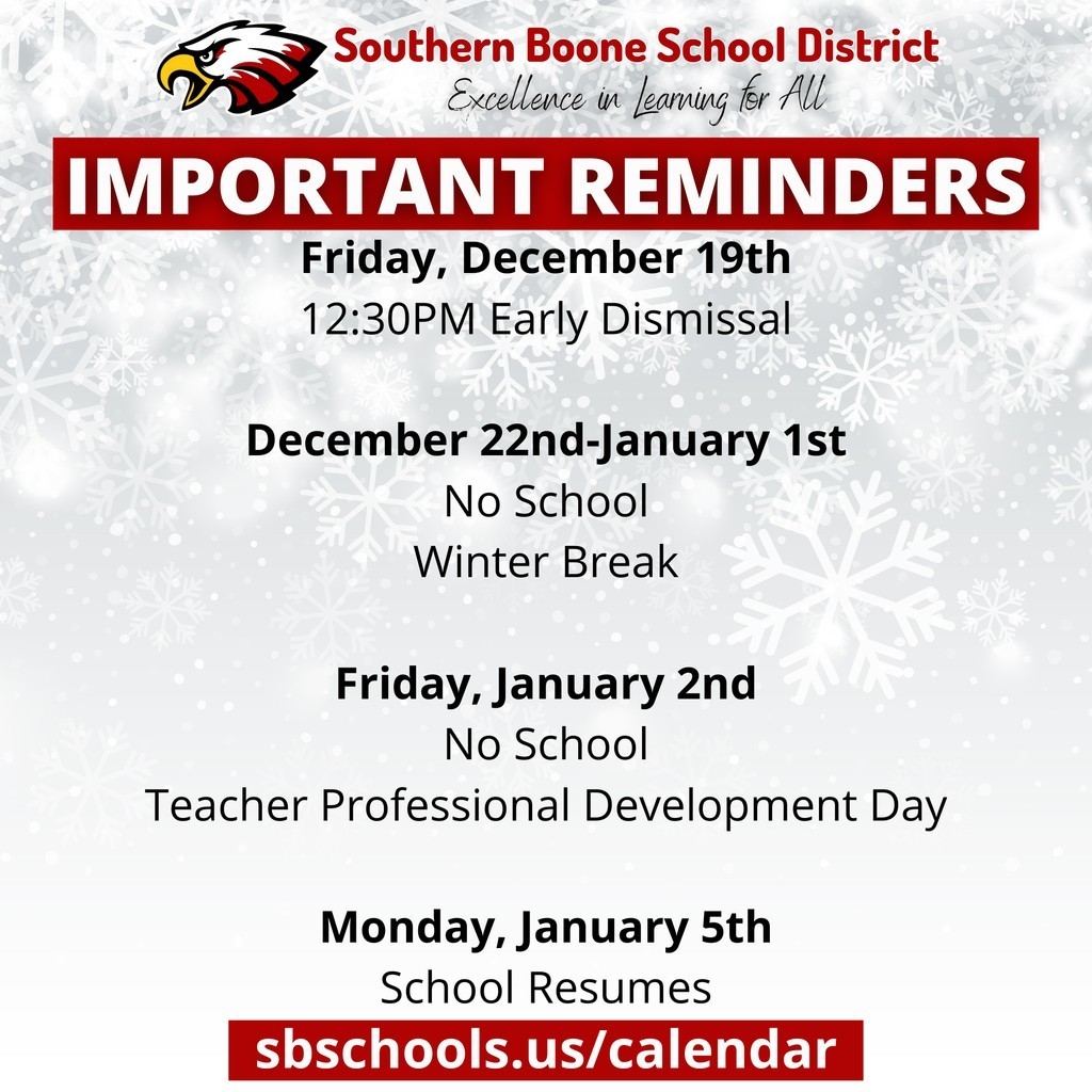 Winter Break Reminder
