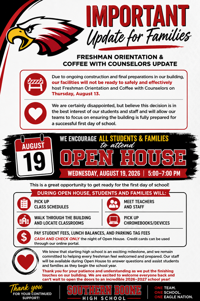 Freshman Orientation & Coffee with Counselors Update