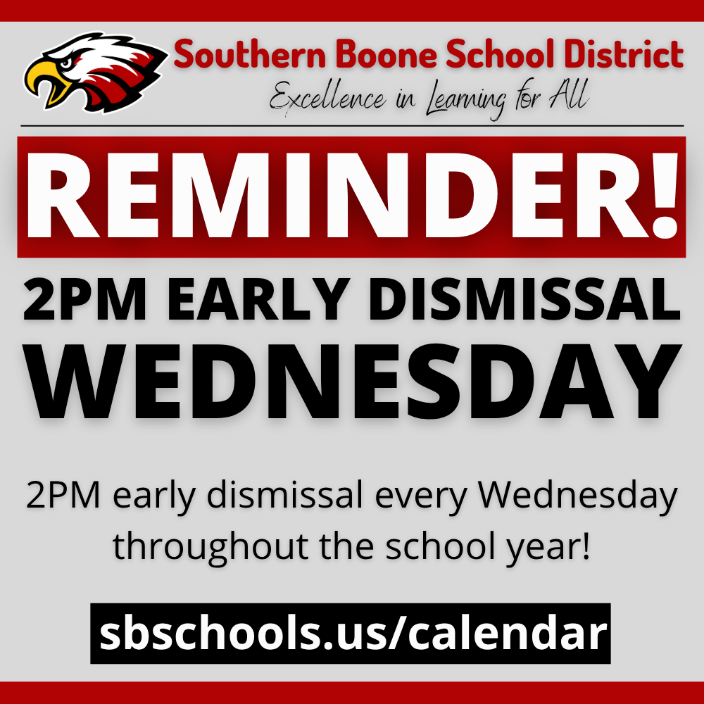 2PM Early Out Wednesday