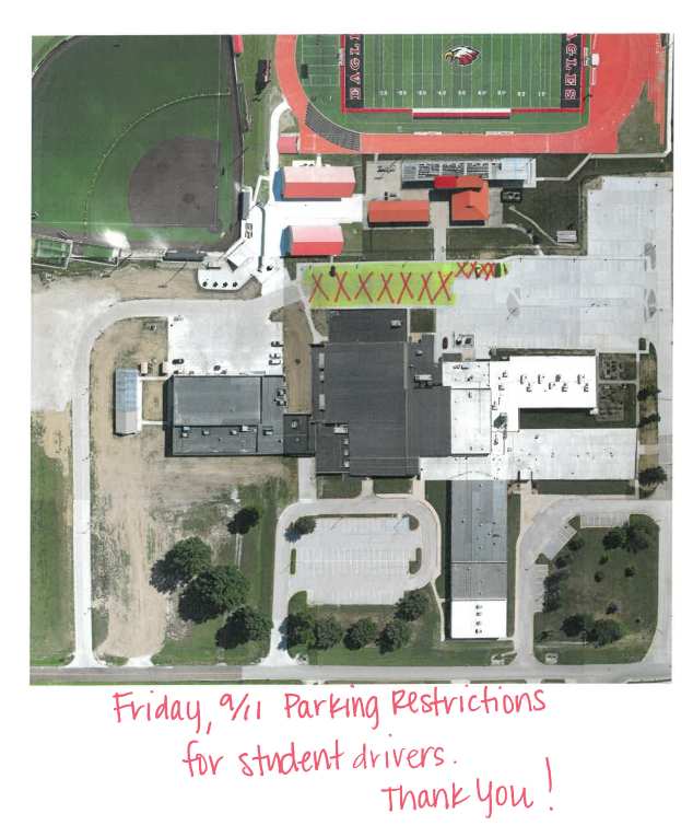 Parking Restrictions for Student Drivers on Friday, September 11th.  