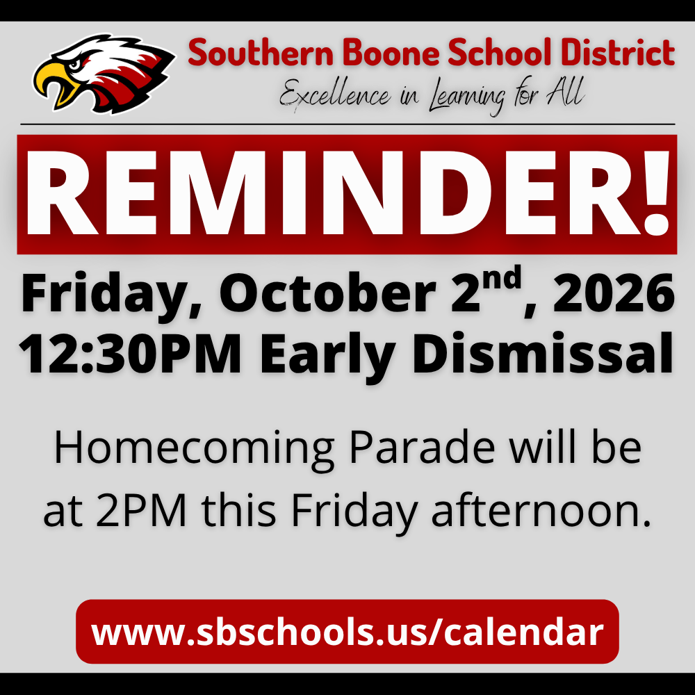 1230PM Early Dismissal Reminder