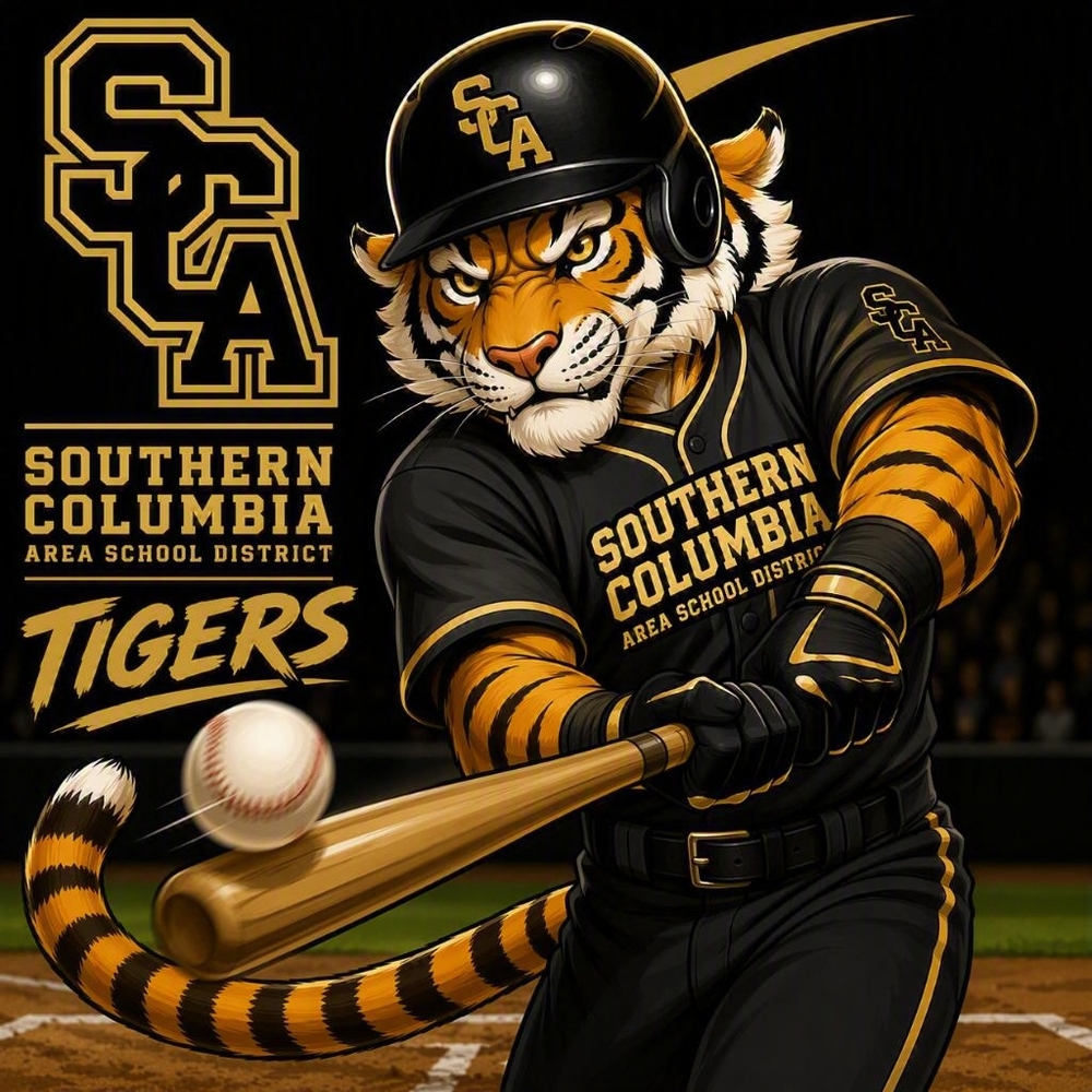 Tiger swinging a baseball bat