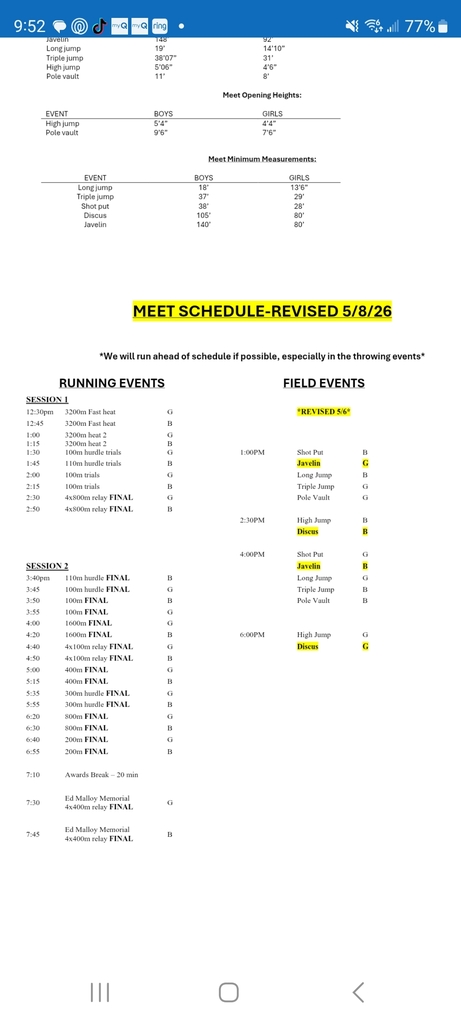 schedule