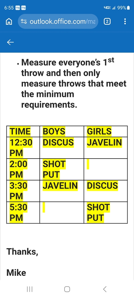 schedule 