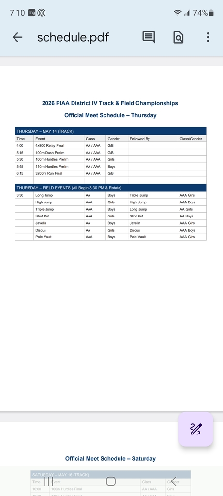schedule