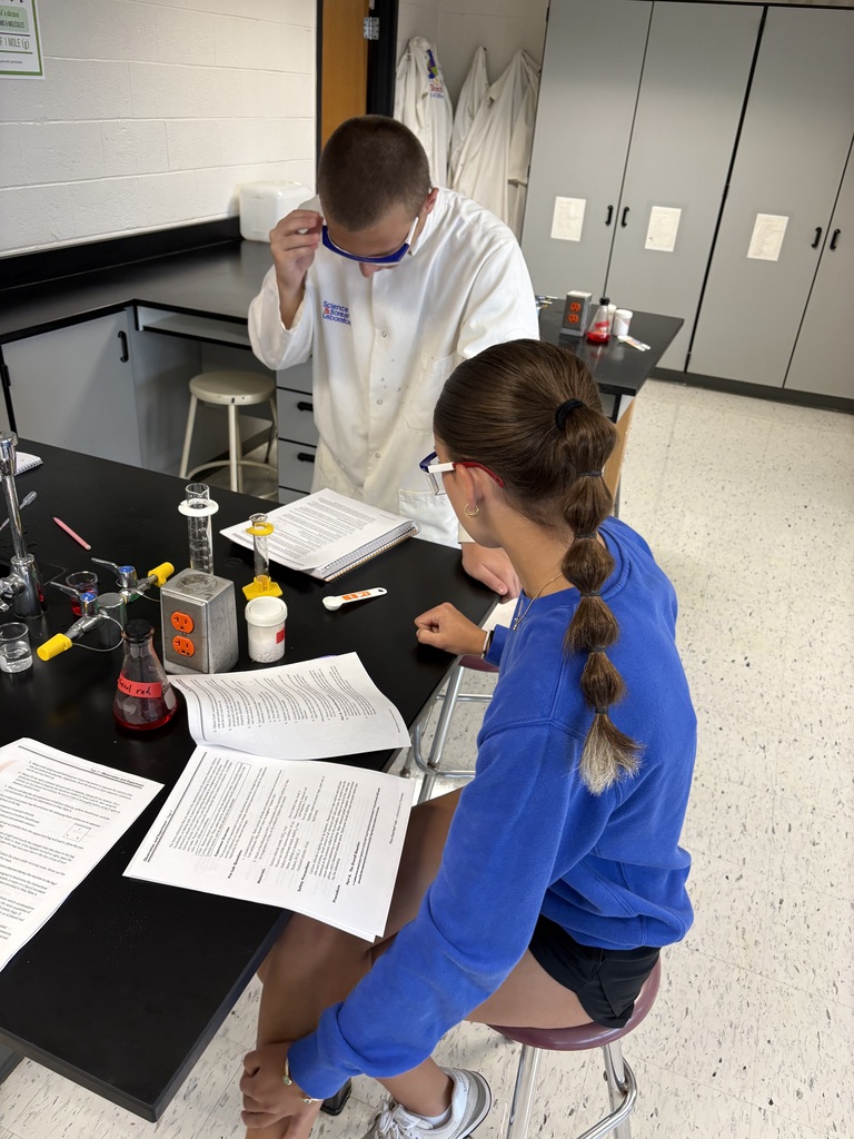 chemistry students in a lab