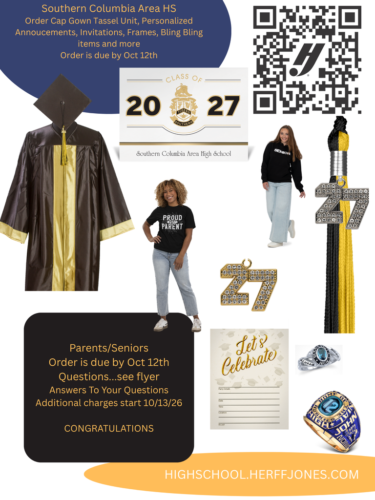 Class of 2027 Website to order Cap and Gowns