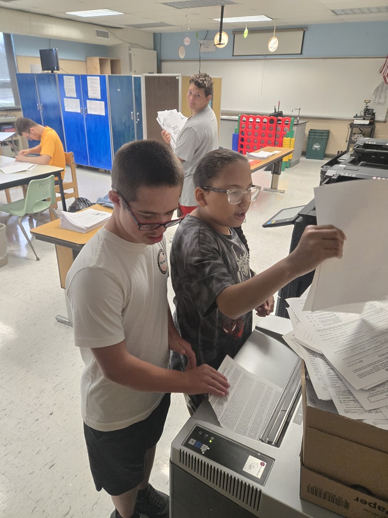 students completing tasks